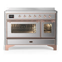 ILVE UMIB48NR3SSP Majestic III 48 inch Induction Range with 6 Elements, 5.02 cu. ft. Total Oven Capacity (Triple Glass Door, Stainless Steel, Copper)