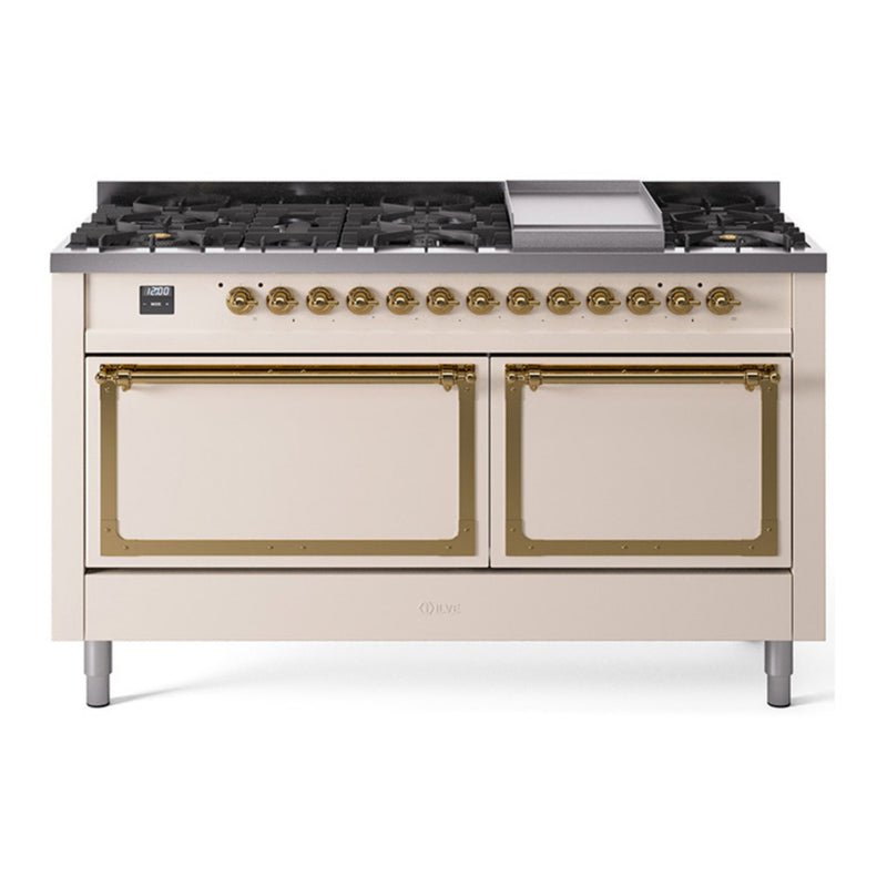 ILVE UN60FQNMPAWG Nostalgie 60 in. Dual Fuel Range in Antique White