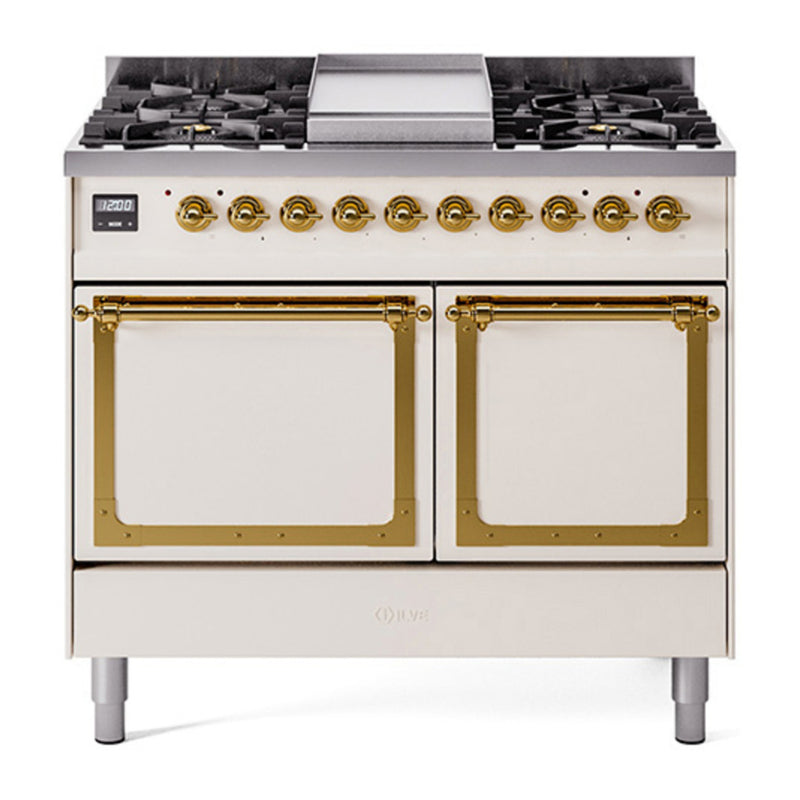 ILVE UND40FQNMPAWG Nostalgie II 40 in. Dual Fuel Range in Antique White