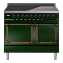 ILVE UNDI406QNMPEGB Nostalgie II Noblesse 40 inch Induction Range with 6 Elements (Solid Door, Emerald Green, Burnished)