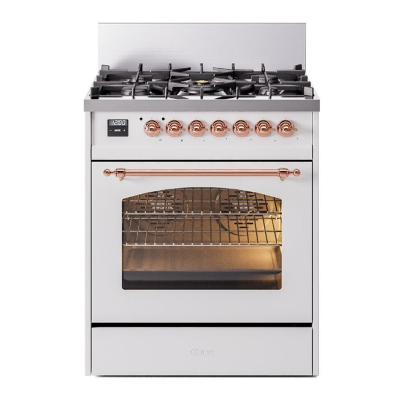 ILVE UP30NMPWHP Nostalgie II 30 in. Dual Fuel Range in White