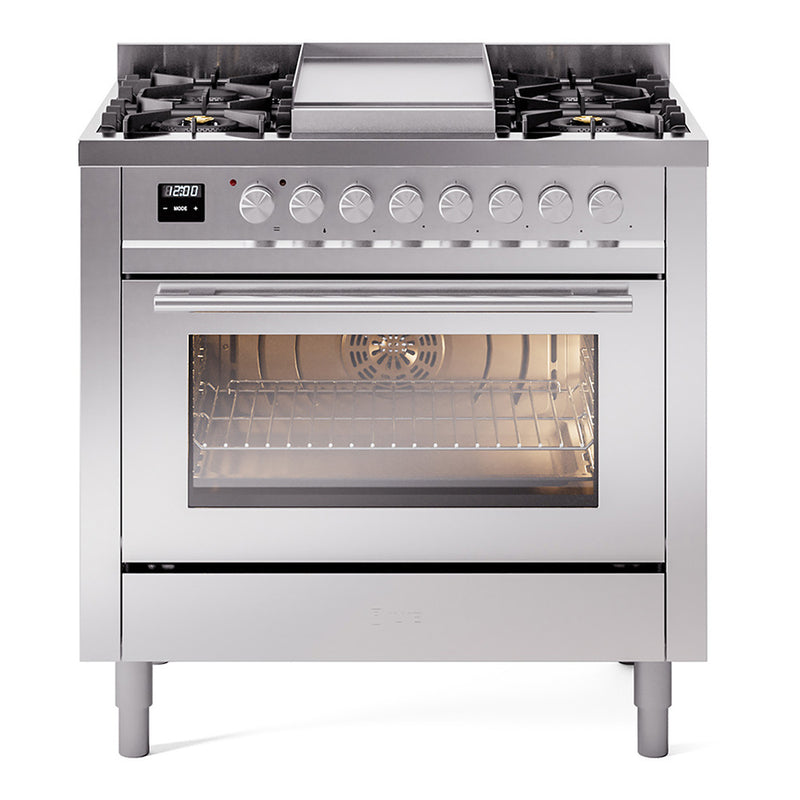 ILVE UP36FWMPSS Professional Plus II 36 in. Dual Fuel Range in Stainless Steel