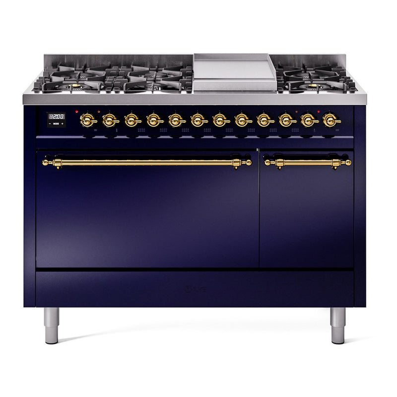ILVE UP48FQNMPMBG Nostalgie 48 in. Dual Fuel Range in Midnight Blue