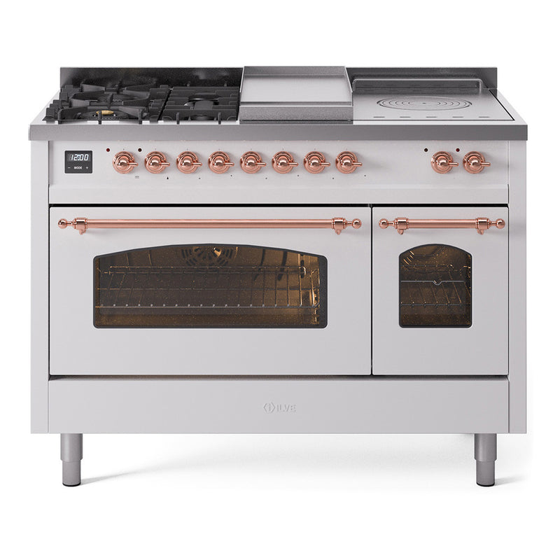 ILVE UP48FSNMPWHP Nostalgie II 48 in. Dual Fuel Range in White
