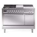 ILVE UP48FSQMPSS Professional Plus II 48 inch Dual Fuel Range  (5 Sealed Burners + Griddle + French Top, Natural Gas, Solid Door, Stainless Steel)