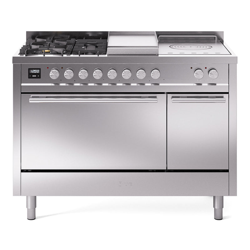 ILVE UP48FSQMPSS Professional Plus II 48 in. Dual Fuel Range in Stainless Steel