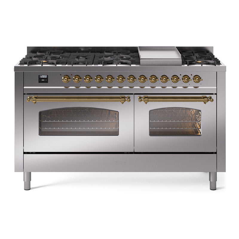ILVE UP60FNMPSSGLP Nostalgie 60 in. Dual Fuel Range in Stainless Steel
