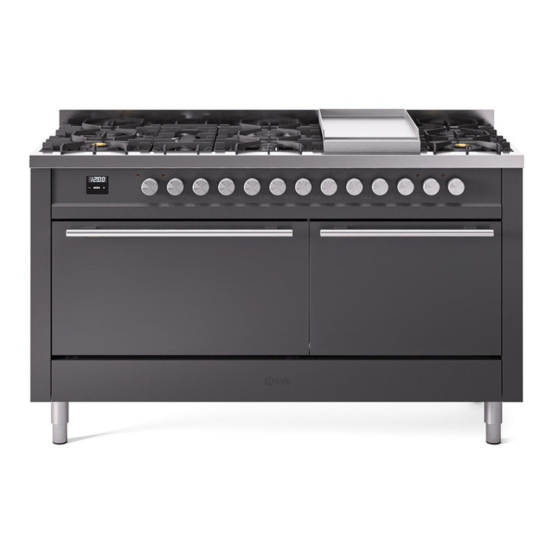 ILVE UP60FQMPMG Professional Plus II 60 in. Dual Fuel Range in Graphite Matte