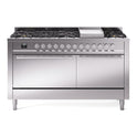 ILVE UP60FQMPSS Professional Plus II 60 inch Dual Fuel Range  (9 Sealed Burners + Griddle, Natural Gas, Solid Door, Stainless Steel)