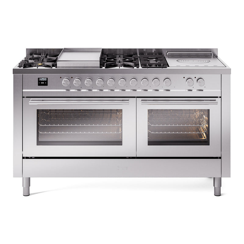 ILVE UP60FSWMPSSLP Professional Plus II 60 in. Dual Fuel Range in Stainless Steel