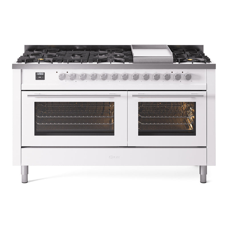 ILVE UP60FWMPWH Professional Plus II 60 in. Dual Fuel Range in White