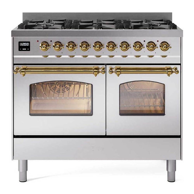 ILVE UPD406NMPSSGLP Nostalgie II 40 in. Dual Fuel Range in Stainless Steel