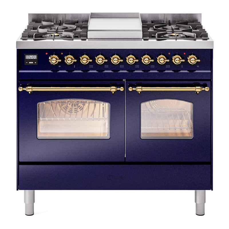 ILVE UPD40FNMPMBG Nostalgie II 40 in. Dual Fuel Range in Midnight Blue