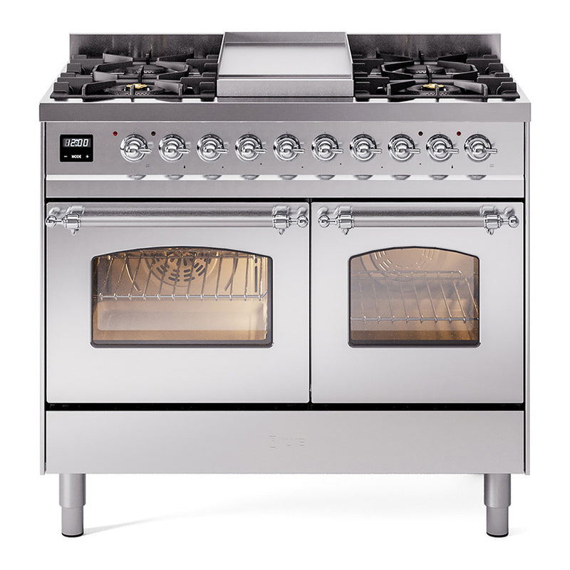 ILVE UPD40FNMPSSC Nostalgie II 40 in. Dual Fuel Range in Stainless Steel