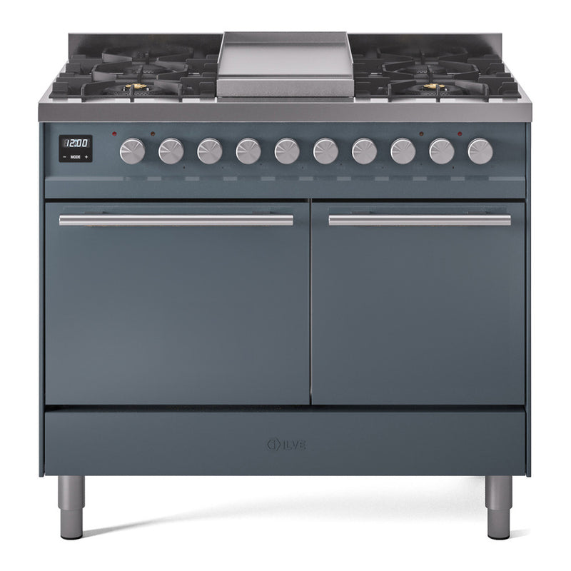 ILVE UPD40FQMPBG Professional Plus II 40 in. Dual Fuel Range in Blue Grey