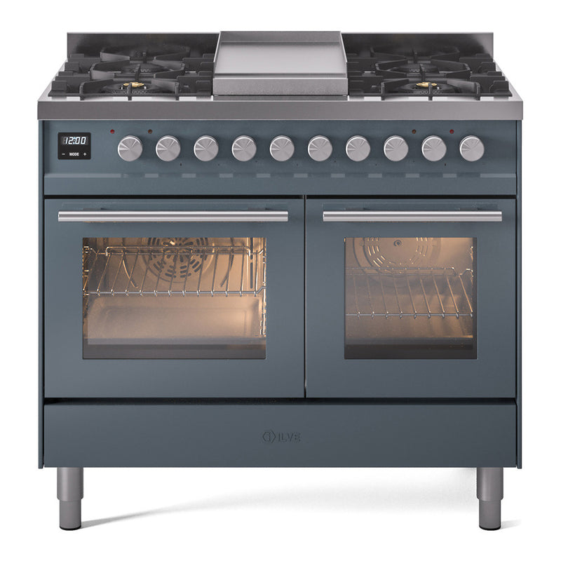 ILVE UPD40FWMPBG Professional Plus II 40 in. Dual Fuel Range in Blue Grey