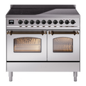 ILVE UPDI406NMPSSB Nostalgie II 40 inch Induction Range with 6 Elements (Triple Glass Door, Stainless Steel, Burnished)