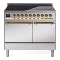 ILVE UPDI406QNMPSSG Nostalgie II 40 inch Induction Range with 6 Elements (Solid Door, Stainless Steel, Brass)