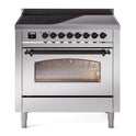 ILVE UPI366NMPSSB Nostalgie II 36 inch Induction Range with 6 Elements (Triple Glass Door, Stainless Steel, Burnished)