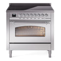 ILVE UPI366NMPSSC Nostalgie II 36 inch Induction Range with 6 Elements (Triple Glass Door, Stainless Steel, Chrome)