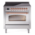 ILVE UPI366NMPSSP Nostalgie II 36 inch Induction Range with 6 Elements (Triple Glass Door, Stainless Steel, Copper)