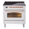 ILVE UPI366NMPWHP Nostalgie II 36 inch Induction Range with 6 Elements (Triple Glass Door, White, Copper)
