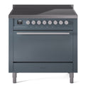 ILVE UPI366QMPBG Professional Plus II 36 inch Induction Range (Solid Door, Blue Grey)