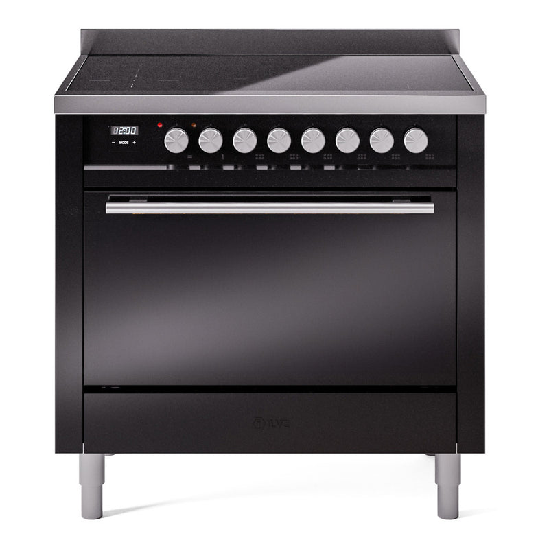 ILVE UPI366QMPBK Professional Plus II 36 in. Induction Range in Glossy Black