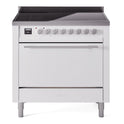 ILVE UPI366QMPWH Professional Plus II 36 inch Induction Range (Solid Door, White)
