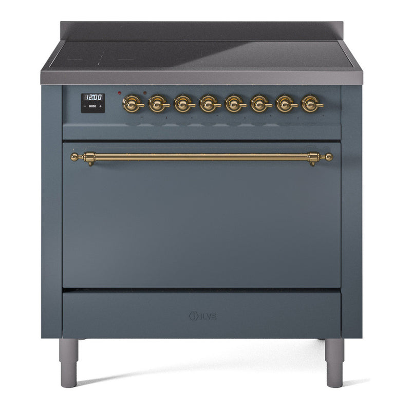 ILVE UPI366QNMPBGG Nostalgie 36 in. Induction Range in Blue Grey