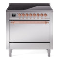ILVE UPI366QNMPSSP Nostalgie II 36 inch Induction Range with 6 Elements (Solid Door, Stainless Steel, Copper)