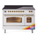ILVE UPI486NMPRAG Nostalgie II 48 inch Induction Range with 6 Elements  (Triple Glass Door, RAL, Brass)