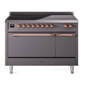 ILVE UPI486QNMPMGP Nostalgie II 48 inch Induction Range with 6 Elements  (Solid Door, Graphite Matte, Copper)