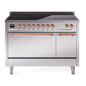 ILVE UPI486QNMPSSP Nostalgie II 48 inch Induction Range with 6 Elements  (Solid Door, Stainless Steel, Copper)