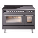 ILVE UPI486WMPMG Professional Plus II 48 inch Induction Range  (Triple Glass Door, Graphite Matte)