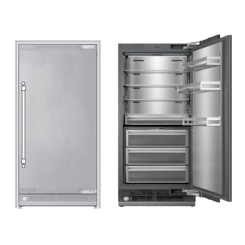 ILVE URFC36SNWPRY 36 inch Refrigerator Column with 20.1 cu. ft. Capacity, Internal Water Dispenser, Reversible Door
