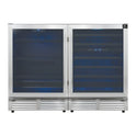 Gemello 48 Inch Side-by-Side Wine and Beverage Cooler in Stainless Steel, French Door, 9.6 cu. ft.