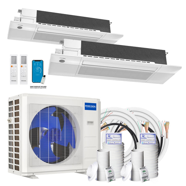 MRCOOL DIY Mini Split - 24,000 BTU 2 Zone Ceiling Cassette Ductless Air Conditio