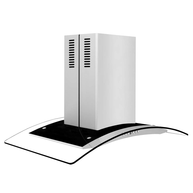 ZLINE 36" Convertible Vent Island Mount Range Hood in Stainless Steel & Glass (GL14i-36) Zline