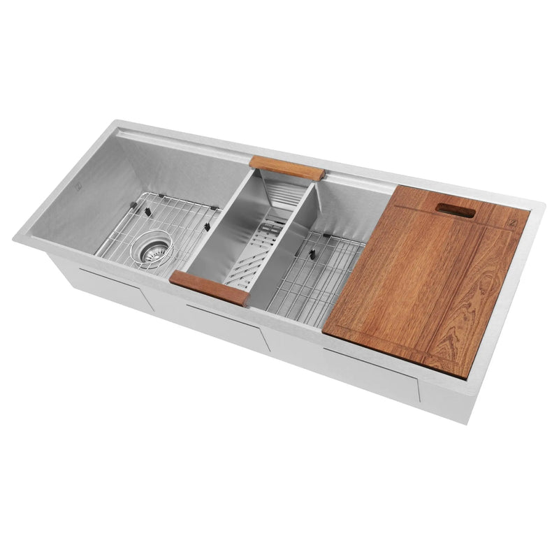 ZLINE 33 in. Garmisch Undermount Single Bowl Stainless Steel Kitchen Sink with Bottom Grid and Accessories (SLS-43) Zline
