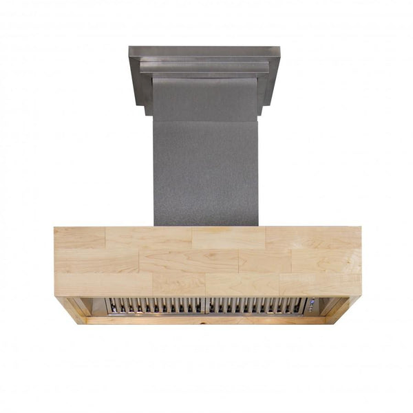 Campana extractora de pared de madera de la serie Designer ZLINE en bloque de carnicero (681M)