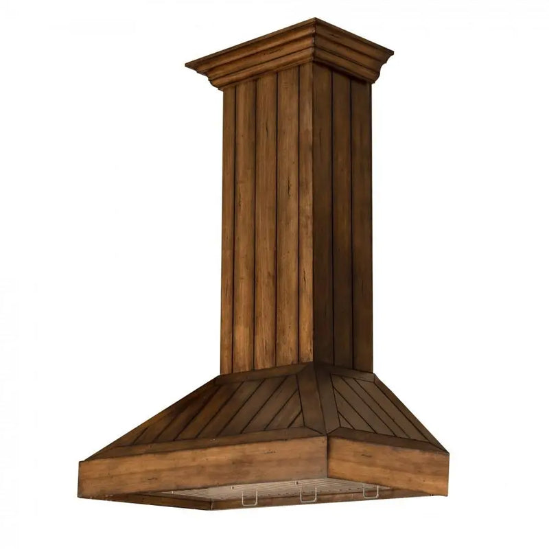 ZLINE 30" Wooden Convertible Vent Wall Mount Range Hood in Rustic Light Finish - Includes Motor (KPLL-30) Zline