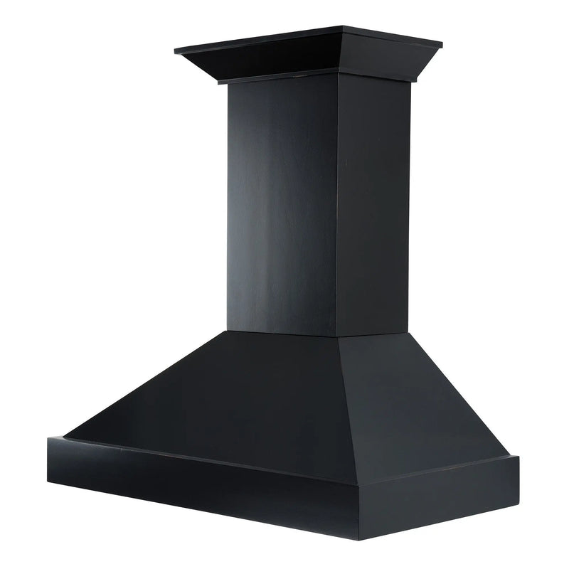 ZLINE 30" Convertible Vent Wooden Wall Mount Range Hood in Black (KBCC-30) Zline