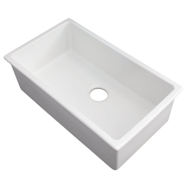 Fregadero de cocina de arcilla refractaria de una sola cubeta con montaje doble ZLINE Rome de 30" con rejilla inferior (FR)