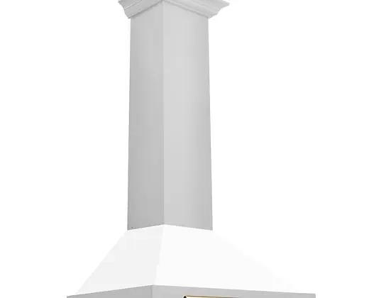 ZLINE 30 in. Autograph Edition Stainless Steel Range Hood with White Matte Shell Zline