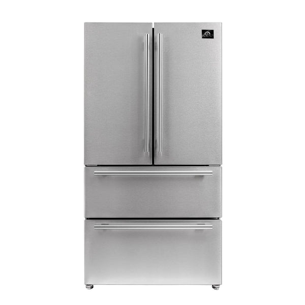 Refrigerador de puerta francesa Forno Moena de 36 pulgadas - 19 pies cúbicos con doble cajón congelador