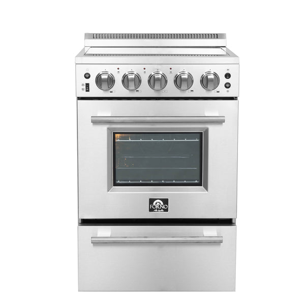 Cocina eléctrica Forno Pro-Style de 24 pulgadas con 4 quemadores en acero inoxidable (FFSEL6)