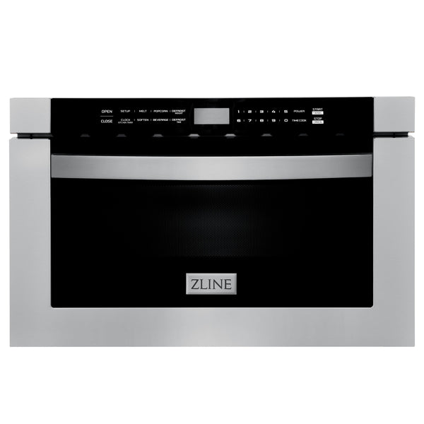 Cajón para microondas/MWD ZLINE de 24 pulgadas en acero inoxidable negro con manija moderna... 