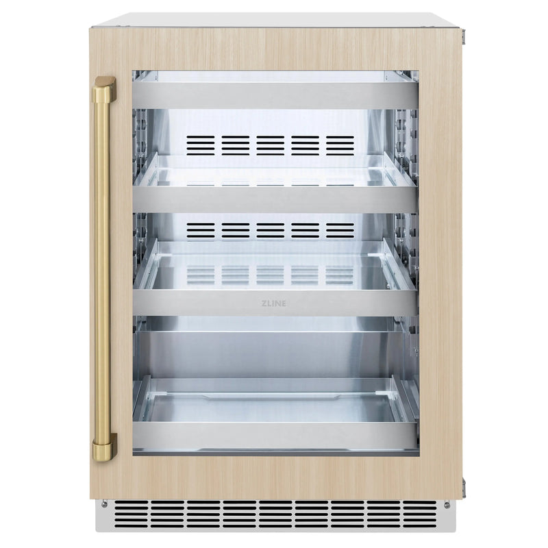 ZLINE 24 In. Touchstone Beverage Fridge with Panel-Ready Glass Door and Champagn ZLINE Dealers