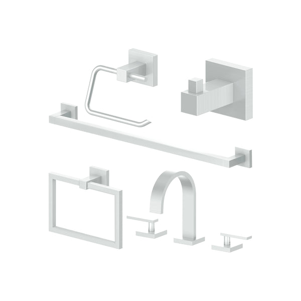 Juego de grifo y accesorios para baño de 5 piezas (5BP-BLSACCF-CH)
